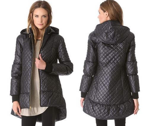 Quilted long puffer jacket