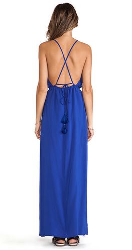Blaque Label Cross Back Maxi Dress in Blue