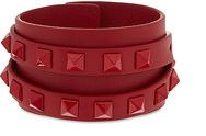 Valentino Red Tonal Studded Cuff Bracelet