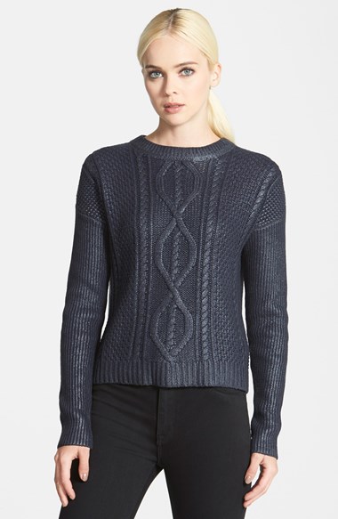 Metallic Cable Knit Sweater