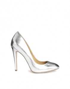 SIlver metallic heel