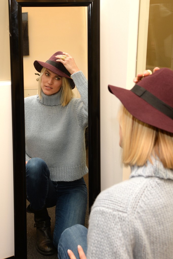 Kristen Taekman Wearing the Burgundy Shop Prima Donna Madison Hat