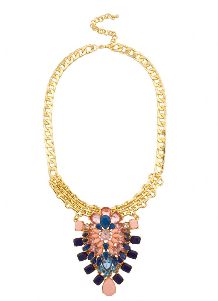Multi Color Beaded Statement Necklace