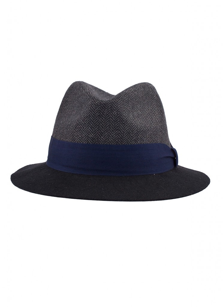 Shop Prima Donna Harbour Harringbone Hat in Blue and Grey