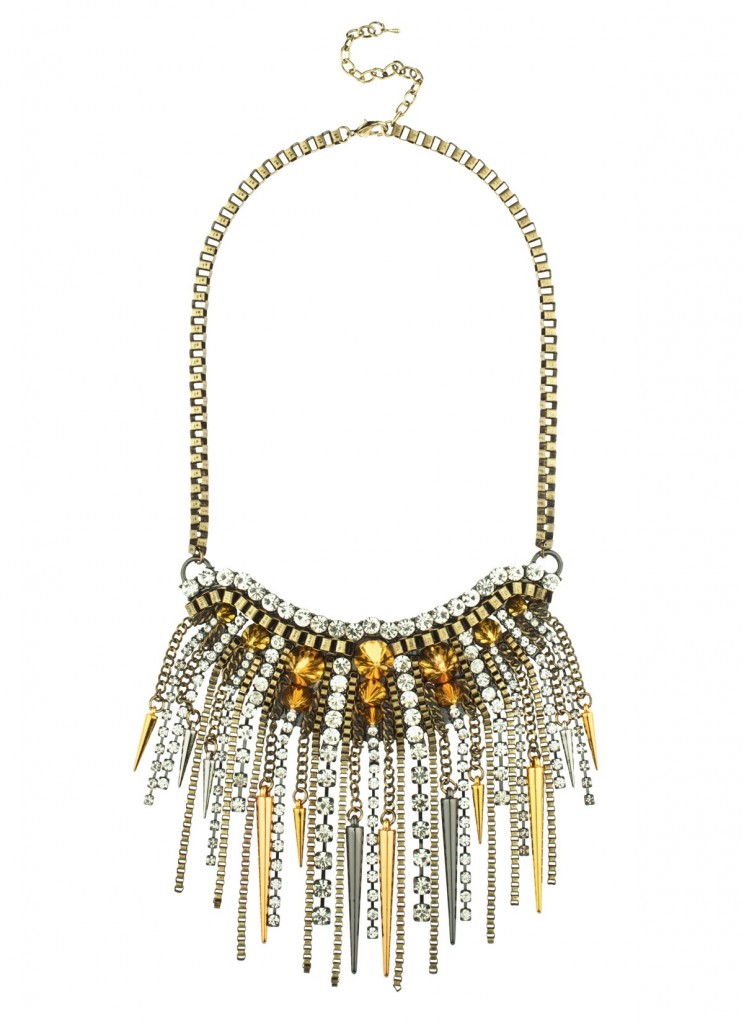 Prima Donna Krypton Spike Hematite Gold Chain necklace