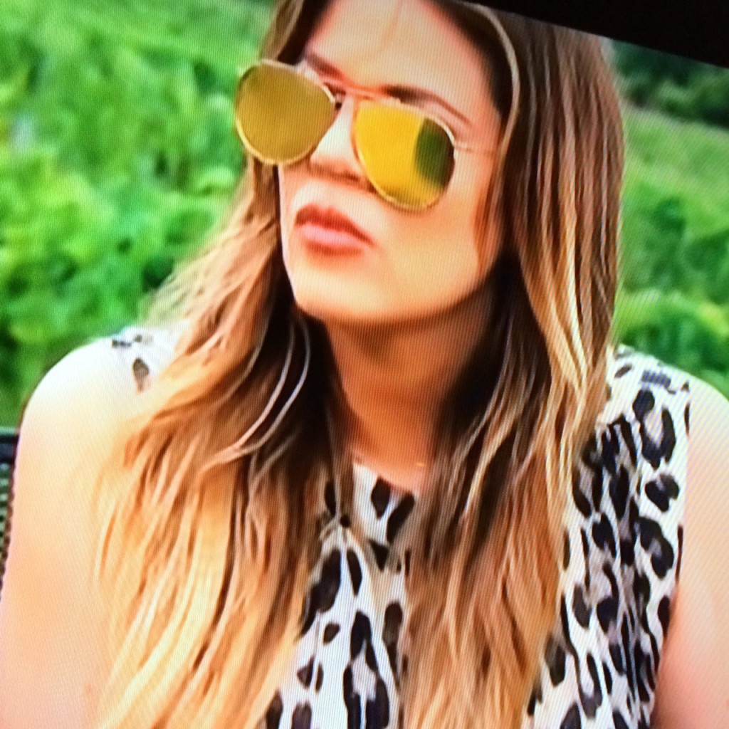 Khloe Kardashian Gold Aviator Sunglasses