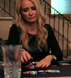 Kim Richards Leather Front Top Playing Poker