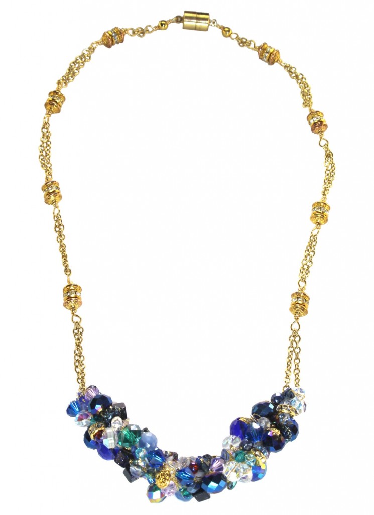 Blue cluster necklace