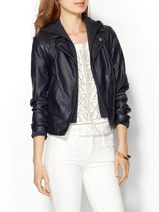 Piperlime hooded leather jacket