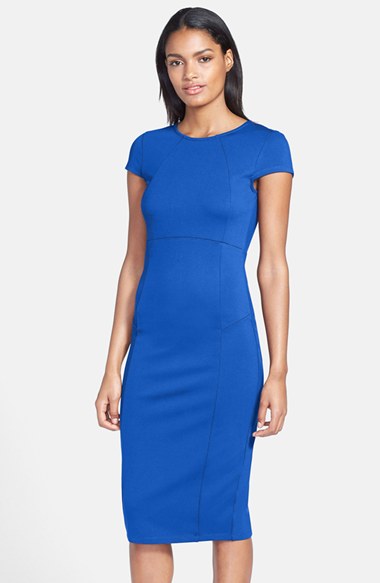 Yolanda Foster's Blue Dress with Mesh Sleeve, Shoes & Purse | Big ...