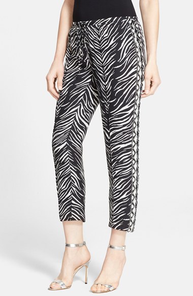 Zebra embellished pants