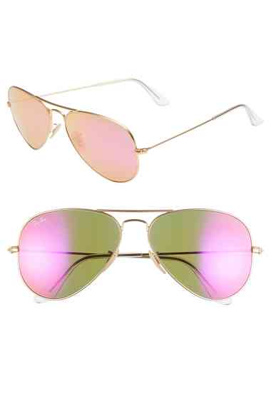 Ray Ban Purple Mirrored Aviator Sunglasses