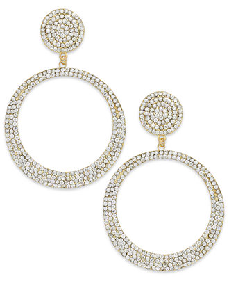 pave circle post earrings