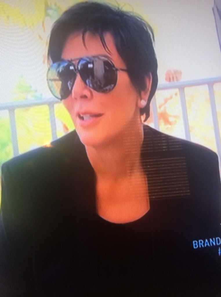 Kris Jenner Large Black Aviator Sunglasses
