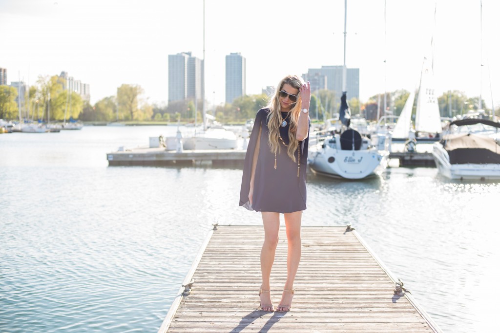 Fashion blogger cape dress