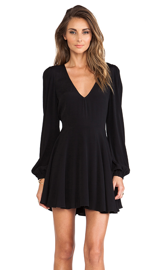 lovers and friends shimmy dress in black