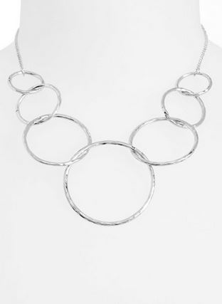 Pancea Silver Circle Link Necklace