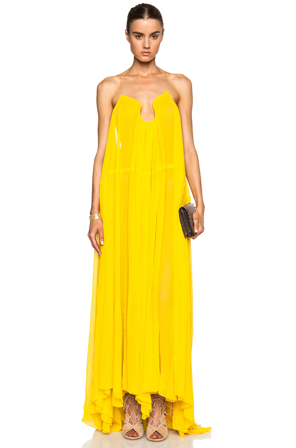 Yellow Silk Maxi Dress