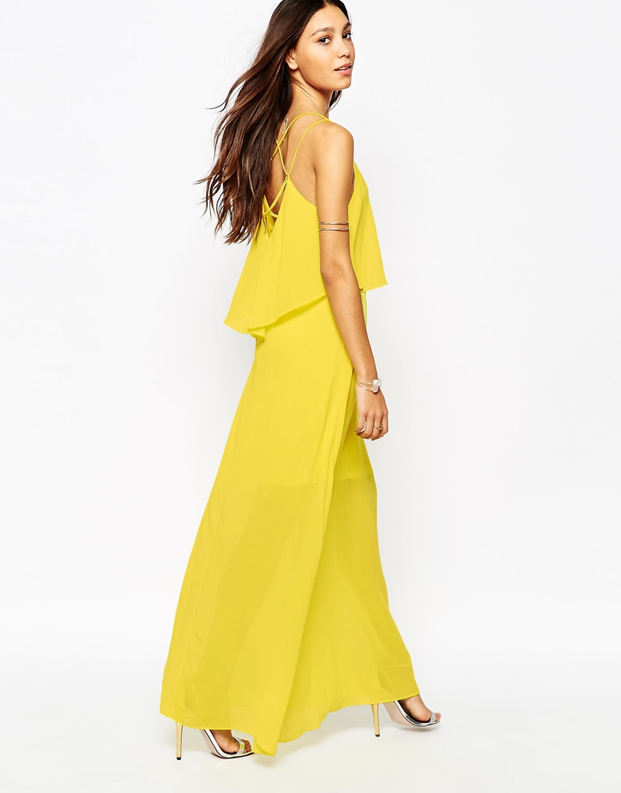 Yellow strappy maxi dress