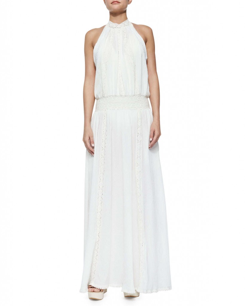 White neo lace maxi dress