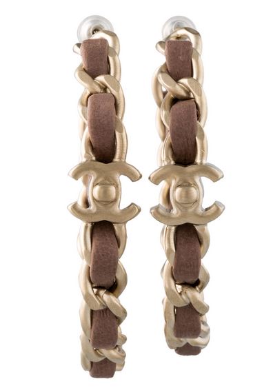 CHanel Chain Hoop Earrings