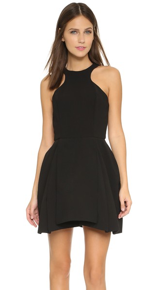 Black racer fit and flare dress