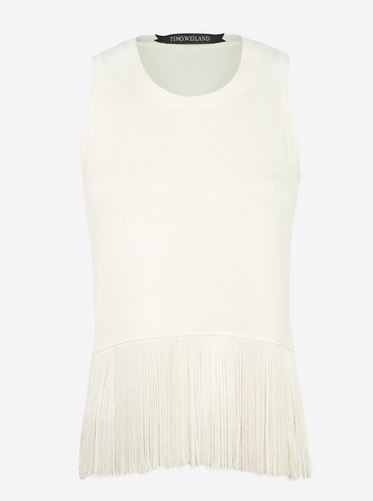 Timo Weiland White Fringe Tank Top