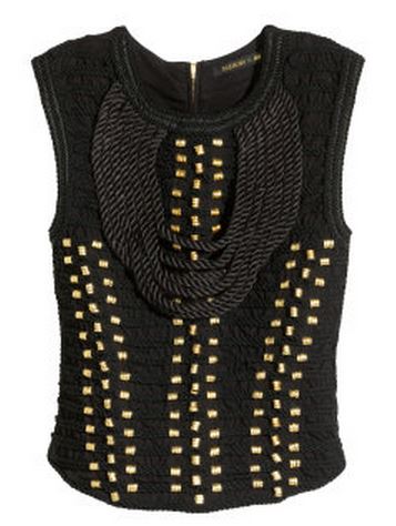 H&M x Balmain Top with Braided Embroidery