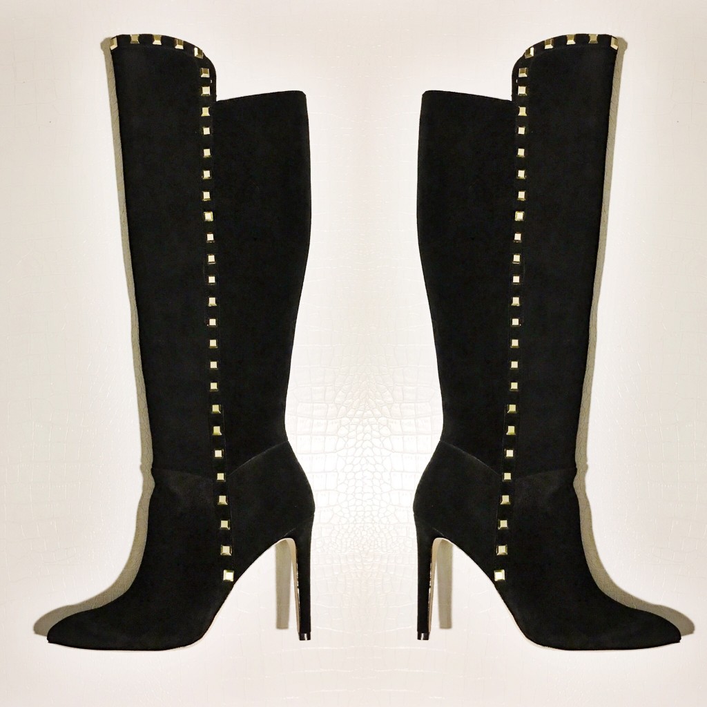 Neiman Marcus Last Call Suede Studded Boots
