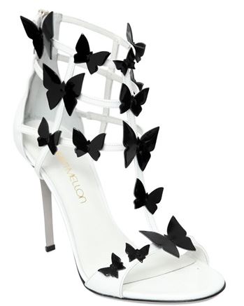 black and white butterfly sandals