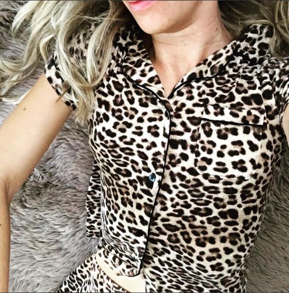 Leopard Pajamas on Fur Rug