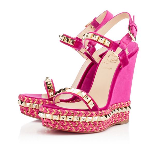 Christian Louboutin Pink Cataclou Wedge Sandals