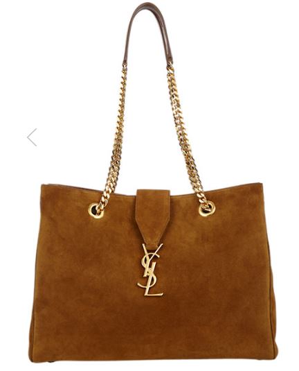 Kyle Richards' Brown Suede Chain Strap Tote