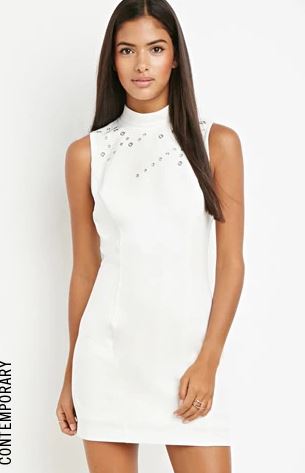 white grommet dress