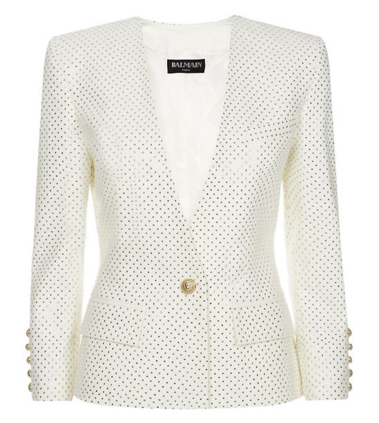 Erika Girardi's White Crystal Embellished Jacket 
