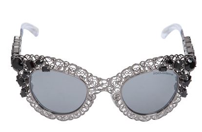 Dolce & Gabbana Floral Embellished Cat Eye Sunglasses
