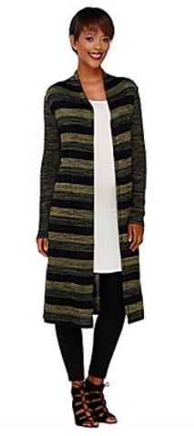 Lisa Rinna Collection Striped Cardigan