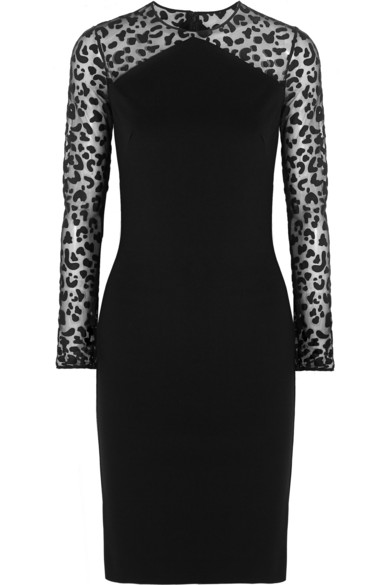 Kathryn Edwards' Leopard Mesh Sleeve Dress