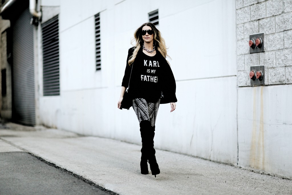 Lauren Loves Layering a Graphic Tee and Leggings