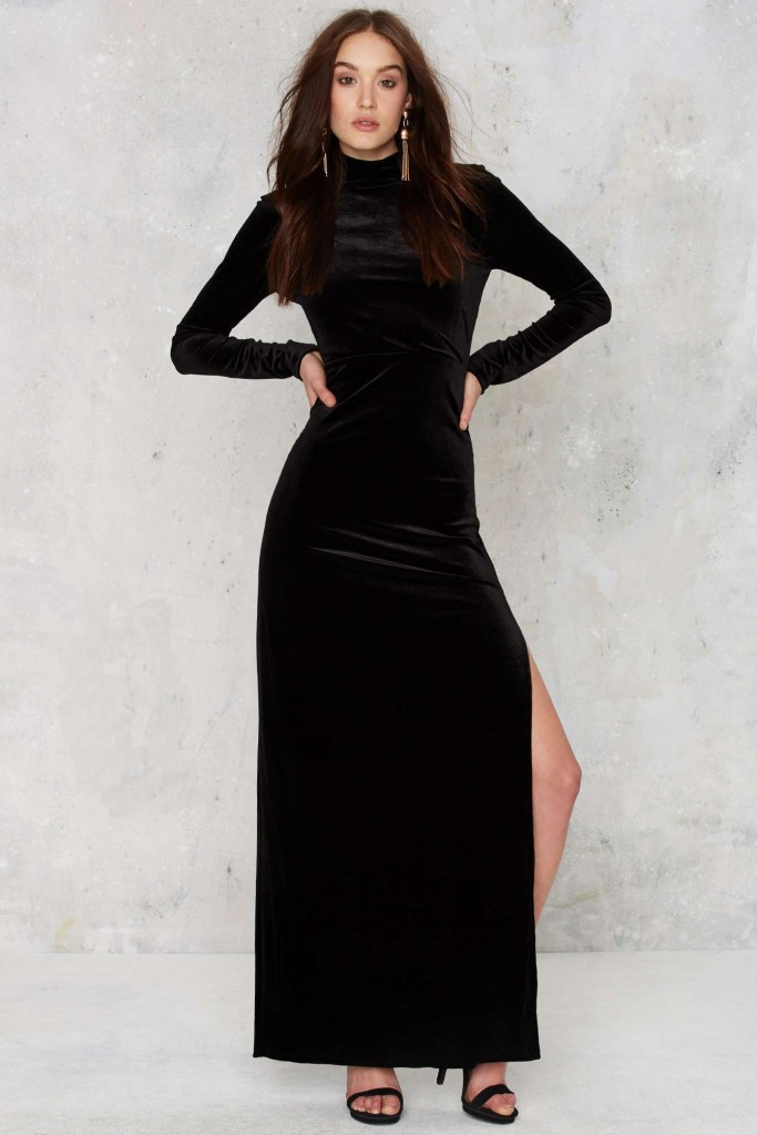 Nasty Gal Zealot for Velvet Dress in Black