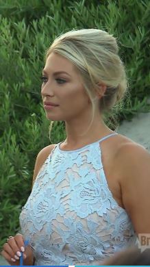 Stassi Schroeder's Blue & Nude Lace Halter Dress