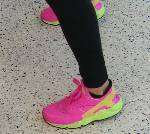 Erika Girardi wearing Nike Huaraches in Pink