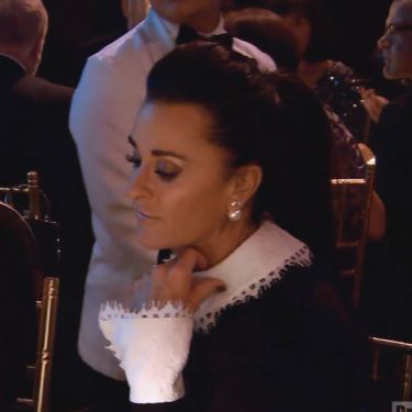 Kyle Richards Black Dress with White Lace Collar