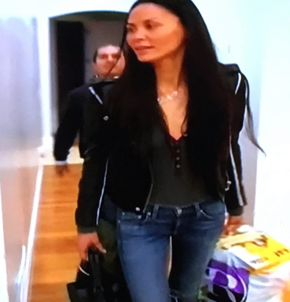Jules Weinstein's Black Leather Jacket with White Trim in the Hamptons