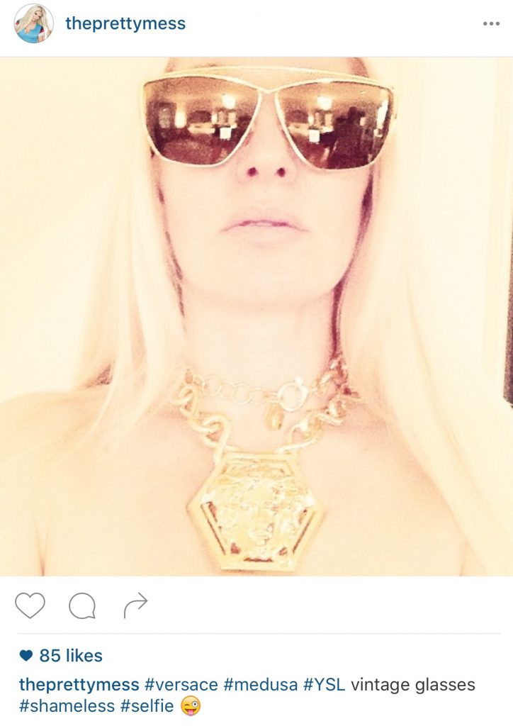 Erika Girardi's Gold Shield Sunglasses in Dubai