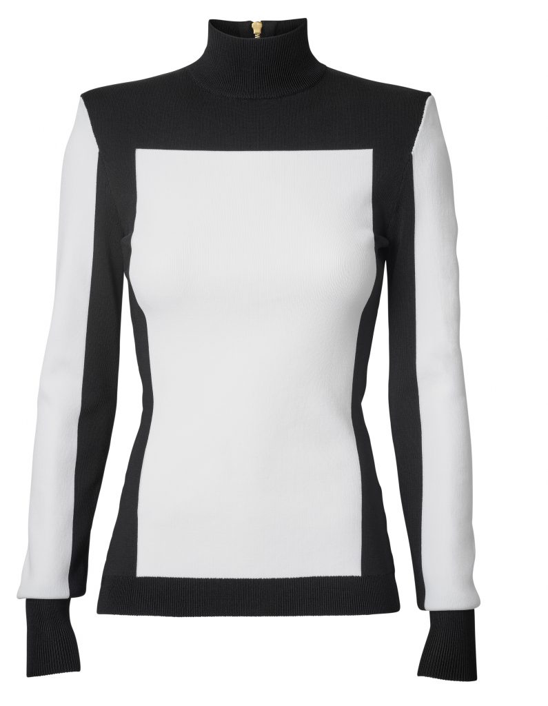 H&M x Balmain Colorblock Turtleneck sweater seen on Bethenny Frankel