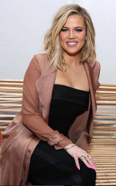 House of CB Coryn Duster Jacket in Rose gold seen on KHloe Kardashian