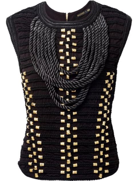 Draped Rope top with cord and gold hardware