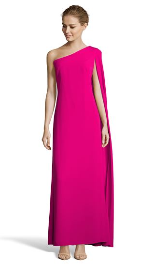 Jill Stuart Hot Pink One Shoulder Gown