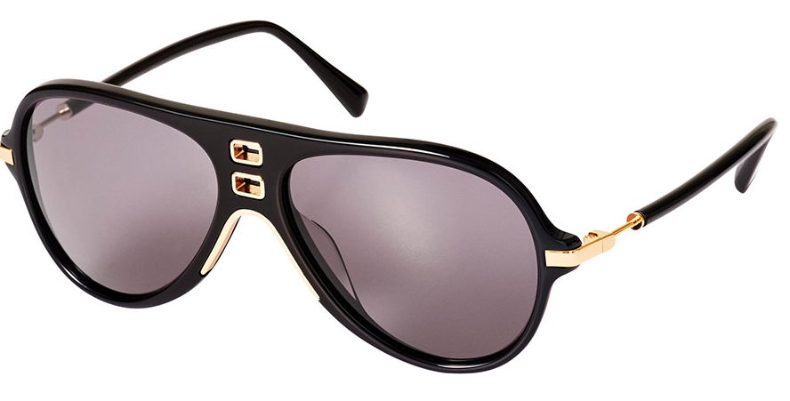 H&M x Balmain Black and Gold Aviator Sunglasses Seen on Bethenny Frankel